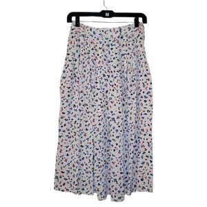 Vintage 80s Geometric Colorful Pleaded Midi Skirt